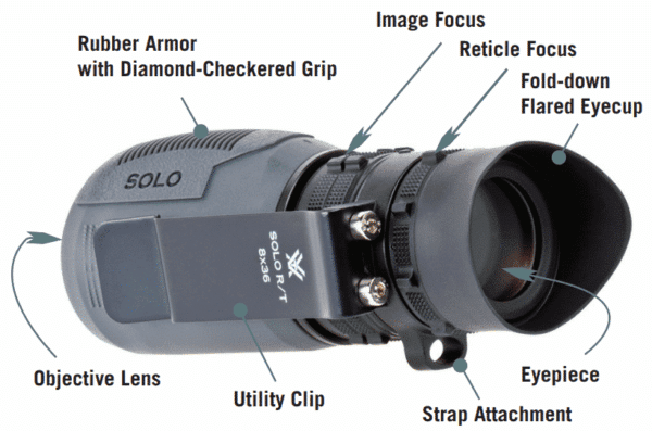 SOL-3608-RT Vortex SOLO® Tactical R/T 8x36 Monocular With Reticle Focus