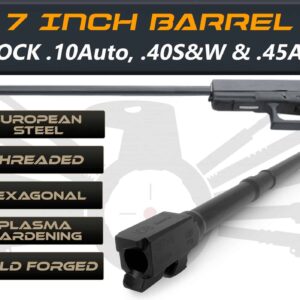 Gen 3 & 4 Glock 7.5" Barrels IGB Austria Match Grade Hexagonal Profile 7.5" Threaded Barrel For .10auto, .40s&w And .45acp Calibers