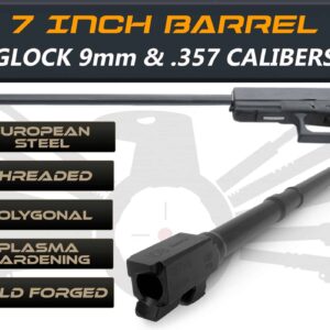 Gen 3 & 4 Glock 7.5" Barrels IGB Austria Match Grade Polygonal 7.5" Threaded Barrel for .9mm & .357Sig Calibers