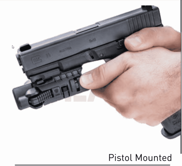 MLA CAA Gearup 4 in 1 Modular Flashlight Adapter - Attaches to the Belt, Pistol Mounted, Hand Held and Fits Micro Roni