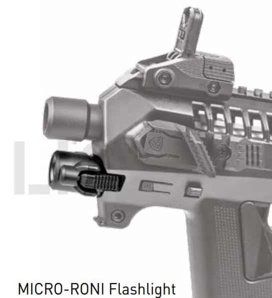 MLA CAA Gearup 4 in 1 Modular Flashlight Adapter - Attaches to the Belt, Pistol Mounted, Hand Held and Fits Micro Roni