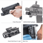 MRFL-MC CAA Gearup 4 in 1 Flashlight, Pistol Mount & Clip