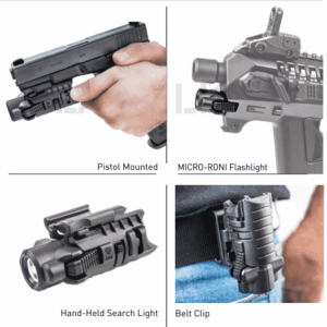 MRFL-MC CAA Gearup 4 in 1 Flashlight, Pistol Mount & Clip