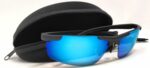 KIRO Shooting Glasses for Tactical and Everyday Use with Blue Lenses (Semi-Rimless Frame)