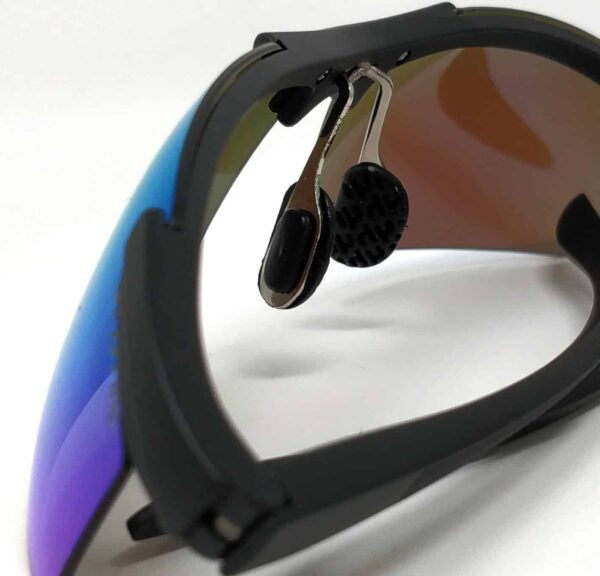 KIRO Shooting Glasses for Tactical and Everyday Use with Blue Lenses (Semi-Rimless Frame)