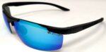 KIRO Shooting Glasses for Tactical and Everyday Use with Blue Lenses (Semi-Rimless Frame)