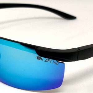 KIRO Shooting Glasses for Tactical and Everyday Use with Blue Lenses (Semi-Rimless Frame)