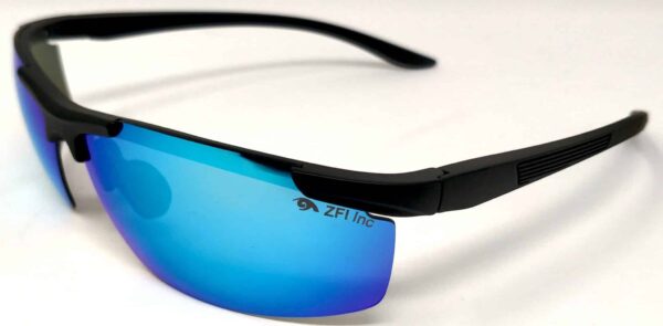 KIRO Shooting Glasses for Tactical and Everyday Use with Blue Lenses (Semi-Rimless Frame)