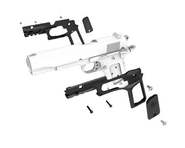 Recover Tactical CC3P Grip and Rail System for the 1911