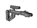 Fab Defense AKMS (underfolder) Tactical Folding Buttstock with Cheek Piece - UAS-AKMS P