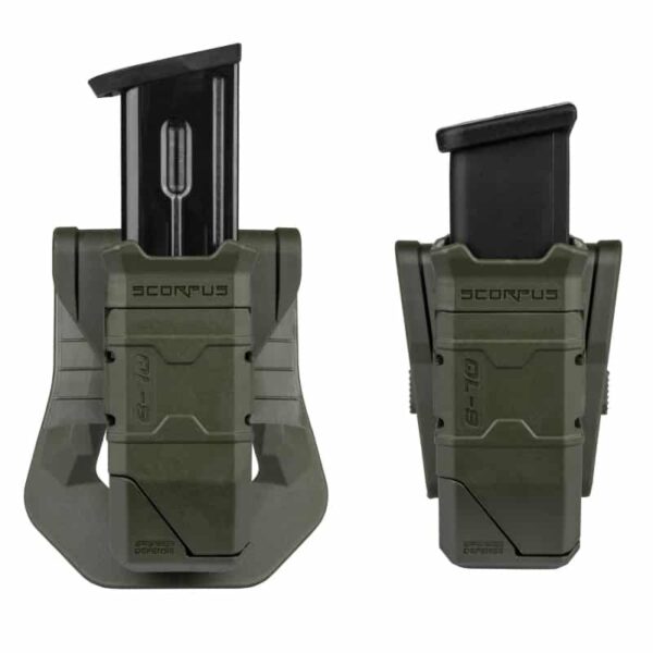 Fab Defense QL-9 Single Magazine Pouch & Quick Loader for Polymer & Steel 9mm / .40 S&W Double Stack Magazines