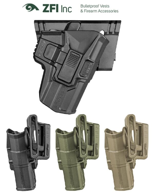 M24 Belt G-9 SCORPUS Fab Defense Glock-43 (Single Stack 9mm) Level 1/2 Retention Holster - Slim Fitting Design