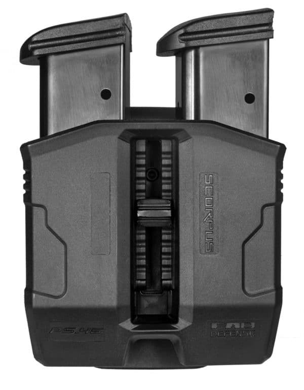 Fab Defense Double Magazine Pouch for .45 Double-Stack Steel Magazines (Paddle+Belt) - PS.45
