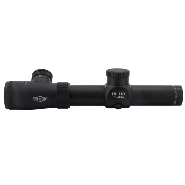 CMR4-556-R Hi-Lux Close to Medium Range 1X-4X Riflescope w/ 1MOA Center Dot & Red Illumination