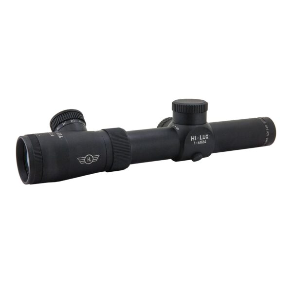 CMR4-556-R Hi-Lux Close to Medium Range 1X-4X Riflescope w/ 1MOA Center Dot & Red Illumination