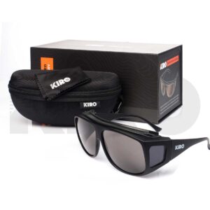 KIRO Cestus - Ballistic Rated Grey Range Glasses - Over the Glasses Design w/ High FOV