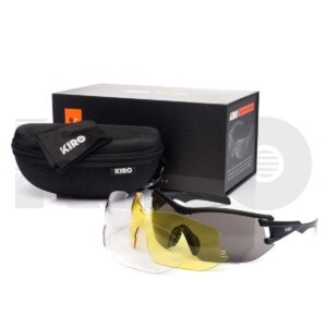KIRO Eku X - Lightweight, Ballistic Rated Tactical Glasses with Three Interchangeable One Piece Lenses